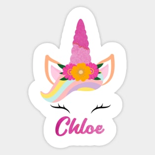 Name chloe unicorn Sticker